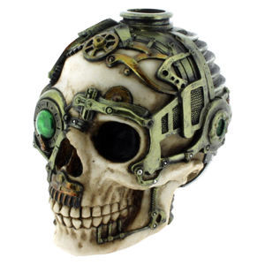 svícen (dekorace) Steampunk Skull - B1479D5