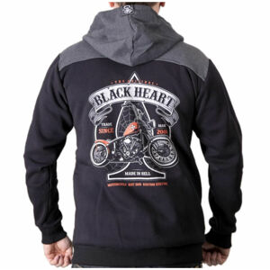 mikina s kapucí BLACK HEART ORANGE CHOPPER černá L