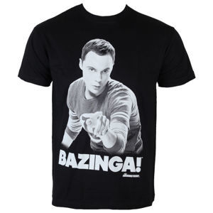 tričko HYBRIS The Big Bang Theory Sheldon Says Bazinga černá M