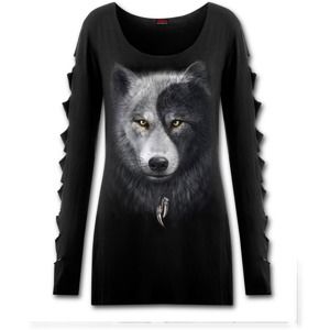 tričko SPIRAL Wolf Chi černá