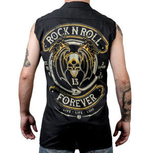 košile pánská bez rukávů WORNSTAR - Rock N Roll Forever - Black - WSV-RNR4VR