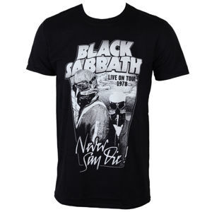 Tričko metal ROCK OFF Black Sabbath Never Say Die černá L
