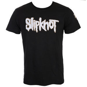 Tričko metal ROCK OFF Slipknot Logo & Star Applique Slub černá XXL