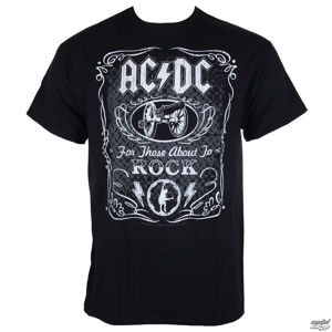 tričko pánské AC/DC - Label - BLK - LIQUID BLUE - 31881