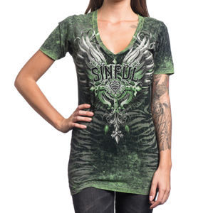 tričko hardcore AFFLICTION Sinful Undying černá zelená XL