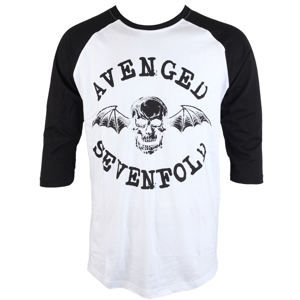 tričko metal ROCK OFF Avenged Sevenfold Classic Deathbat černá bílá XXL