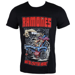 Tričko metal ROCK OFF Ramones Outta Here černá XL