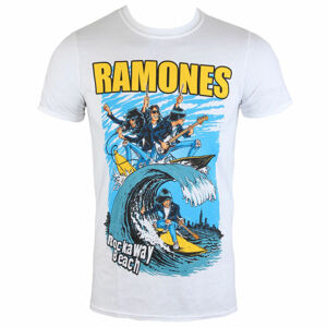 Tričko metal ROCK OFF Ramones Rockaway Beach černá bílá M