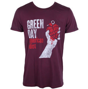 tričko metal ROCK OFF Green Day American Idiot černá červená L
