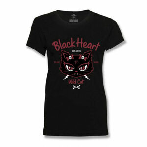 tričko dámské BLACK HEART - WILD CAT - BLACK - 9442 M