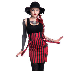 sukně dámská HEARTLESS - BREAK - BLACK/RED - POI144 XL
