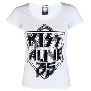 Tričko metal AMPLIFIED Kiss K 35 WHITE černá bílá S