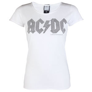 Tričko metal AMPLIFIED AC-DC LOGO WHITE BLACK černá bílá XS
