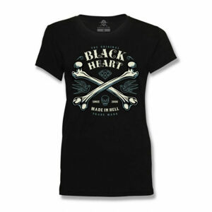 tričko dámské BLACK HEART - BONES - BLACK - 9550 S