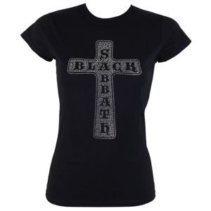 Tričko metal ROCK OFF Black Sabbath Cross černá