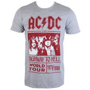 Tričko metal ROCK OFF AC-DC Highway To Hell World Tour 1979/80 černá šedá L