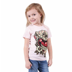 tričko dětské BLACK HEART - ROCKABILLY HEART - PINK - 9622 M