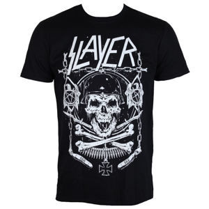 Tričko metal ROCK OFF Slayer Skull & Bones černá