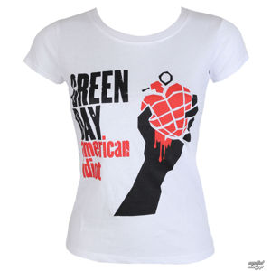 Tričko metal ROCK OFF Green Day American Idiot černá bílá S