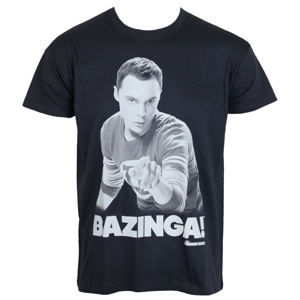 tričko HYBRIS The Big Bang Theory Sheldon Says BAZINGA! černá S