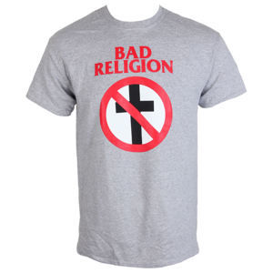 Tričko metal KINGS ROAD Bad Religion Crossbuster Heather Gray černá šedá modrá XXL