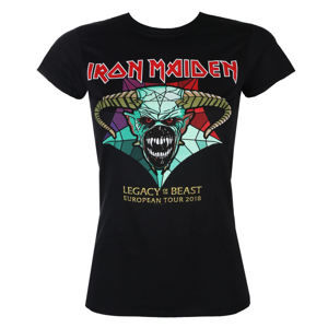 Tričko metal ROCK OFF Iron Maiden Legacy of the Beast European Tour 2018 černá L