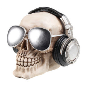 dekorace (pokladnička) Skull with earphones & sunglasses - 78/5736