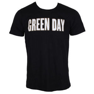 Tričko metal ROCK OFF Green Day Logo & Grenade Applique Slub černá