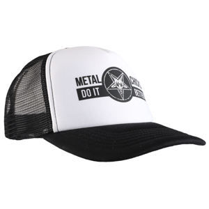 kšiltovka METAL CHICKS DO IT BETTER - BAPHOMET - Logo - WHT&BLACK - MCDIB015