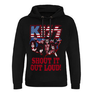 mikina s kapucí HYBRIS Kiss Shout It Out Loud černá XL