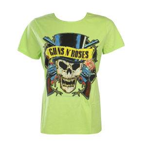 tričko dámské Guns N' Roses - DEATH SKULL - OCEAN COLOUR GREEN - AMPLIFIED - ZAV770DSX M