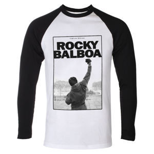 tričko pánské s dlouhým rukávem Rocky Balboa - It Ain´t Over - White/Black - HYBRIS - MGM-19-ROCK013-H6-12-WB
