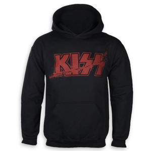 mikina s kapucí ROCK OFF Kiss Slashed Logo černá S