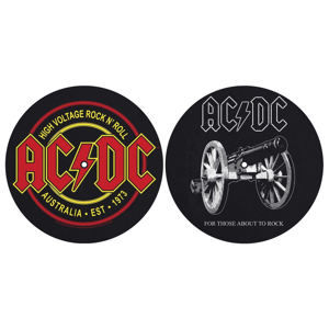 podložka na gramofon (set 2ks) AC/DC - FOR THOSE MOUT TO ROCK - HIGH VOLTAGE - RAZAMATAZ - SM009