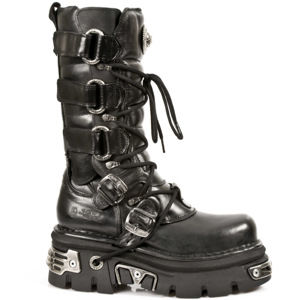 boty kožené NEW ROCK Girdle Boots (474-S1) Black černá