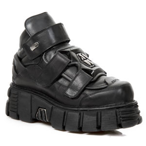 boty kožené NEW ROCK ITALI NEGRO černá 44