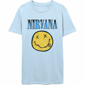 tričko pánské Nirvana - Xerox Smiley - BLUE - ROCK OFF - NIRVTS14MLB S