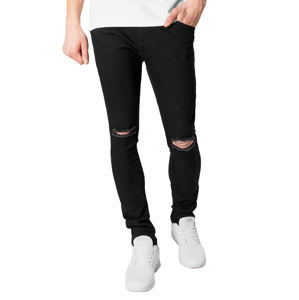 kalhoty pánské URBAN CLASSICS - Slim Fit Knee Cut Denim - TB1652_black