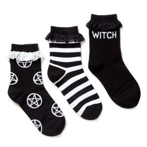 ponožky (set 3 párů) KILLSTAR - Witchy Bitchy - Black - K-SCK-F-2429