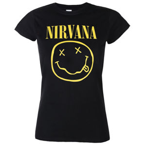 Tričko metal ROCK OFF Nirvana Yellow Smiley černá S