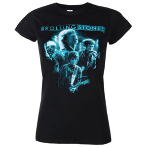 Tričko metal ROCK OFF Rolling Stones Band Glow černá