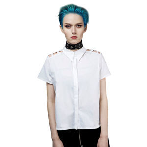 košile dámská DISTURBIA - Abstract Crop - White - SS1824W 38