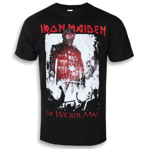 Tričko metal ROCK OFF Iron Maiden The Wicker Man Smoke černá L