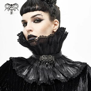 obojek DEVIL FASHION - Fleeting Glance Gothic Pleated High Collar - Black - AS07601 XS-L