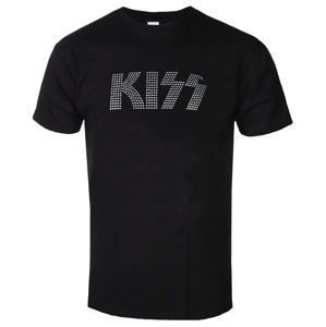 Tričko metal ROCK OFF Kiss Logo Diamante černá XL