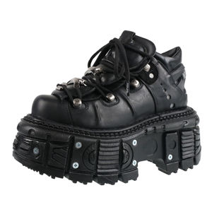 boty kožené NEW ROCK NEGRO TORNILLOS černá 44