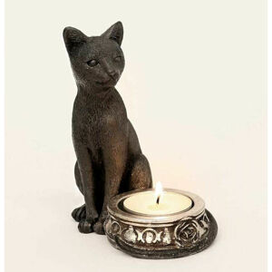 dekorace (svícen) ALCHEMY GOTHIC - Black Cat - V100