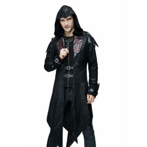 kabát DEVIL FASHION Vlad Hooded Punk Synthetic Leather M