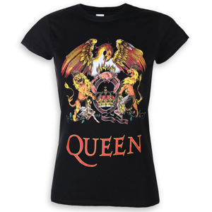 Tričko metal ROCK OFF Queen Classic Crest černá XS