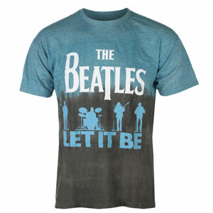 Tričko metal ROCK OFF Beatles Let It Be Split BLUE Dip-Dye černá XL